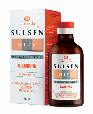 СУЛЬСЕН МИТЕ ШАМПУНЬ П/ПЕРХОТИ 1% 250МЛ/МИРРОЛЛА/ фото в интернет-аптеке Склад Лекарств