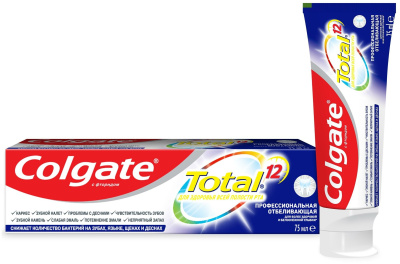 КОЛГЕЙТ З/ПАСТА TOTAL12 ОТБЕЛИВАЮЩАЯ 75МЛ фото в интернет-аптеке Склад Лекарств