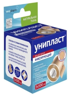 ЛЕЙКОПЛАСТЫРЬ УНИПЛАСТ 5Х500СМ НАТУРАЛЬНЫЙ фото в интернет-аптеке Склад Лекарств