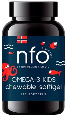 НОРВЕГИАН ФИШ ОИЛ НФО ОМЕГА-3 КИДС С ВИТ.D ЖЕВ КАПС №120 фото в интернет-аптеке Склад Лекарств