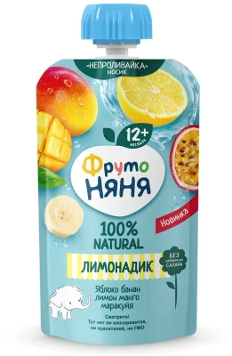 ФРУТОНЯНЯ ЛИМОНАДИК ЯБЛОКО БАНАН ЛИМОН МАНГО МАРАКУЙЯ 130МЛ фото в интернет-аптеке Склад Лекарств