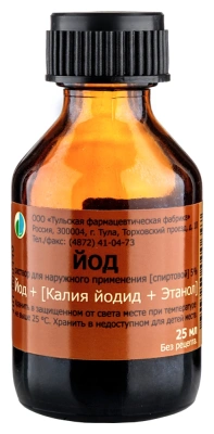 ЙОД Р-Р СПИРТ 5% ФЛ 25МЛ/ТУЛЬСКАЯ/ фото в интернет-аптеке Склад Лекарств
