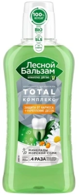 ЛЕСНОЙ БАЛЬЗАМ ТОТАЛ ОПОЛАСКИВАТЕЛЬ КОМПЛЕКС Д/ПОЛ РТА МОРСКАЯ СОЛЬ/ЭКСТР РОМАШКИ/МАСЛО ОБЛЕПИХИ 400МЛ фото в интернет-аптеке Склад Лекарств