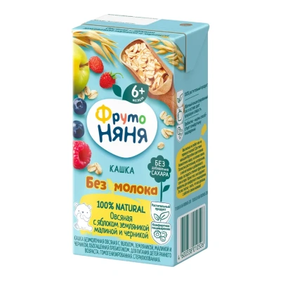 ФРУТОНЯНЯ КАШКА ОВСЯНАЯ Б/МОЛ ЯБЛОКО ЧЕРНИКА ЗЕМЛЯНИКА МАЛИНА 6МЕС+0,2Л фото в интернет-аптеке Склад Лекарств