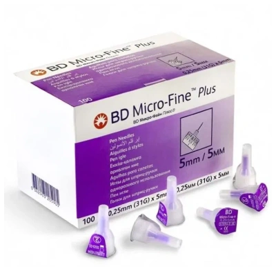 ИГЛА ДЛЯ ШПРИЦ-РУЧКИ BD MICRO-FINE PLUS 0,25 (31G)Х5ММ №100 320590 Д фото в интернет-аптеке Склад Лекарств
