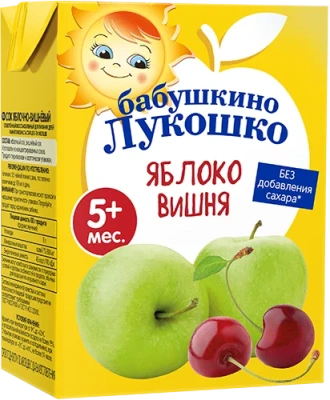 БАБУШКИНО ЛУКОШКО СОК ЯБЛОКО ВИШНЯ ОСВЕТЛЕННЫЙ 5МЕС+200МЛ фото в интернет-аптеке Склад Лекарств