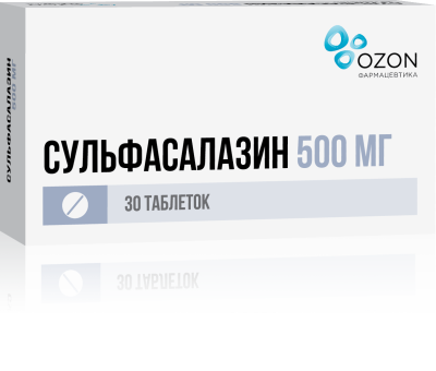 СУЛЬФАСАЛАЗИН ТАБ П/О 500МГ №30/ОЗОН/ фото в интернет-аптеке Склад Лекарств