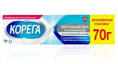 КОРЕГА КРЕМ ДЛЯ ФИКС З/ПРОТЕЗОВ НЕЙТРАЛЬНЫЙ ВКУС 70Г фото в интернет-аптеке Склад Лекарств