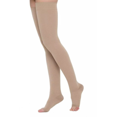 ЧУЛКИ КОМПР ДО БЕДРА С ОТКРЫТЫМ МЫСОМ/2 КЛАСС/РАЗМЕР 5/КРЕМОВЫЙ фото в интернет-аптеке Склад Лекарств