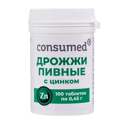 КОНСУМЕД ПИВНЫЕ ДРОЖЖИ ЭКО-МОН С ЦИНКОМ ТАБ №100 фото в интернет-аптеке Склад Лекарств
