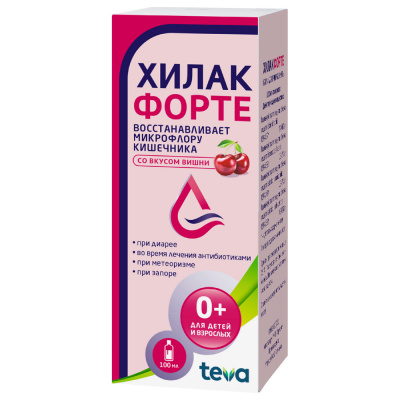 ХИЛАК ФОРТЕ КАПЛИ 100МЛ ВИШНЯ фото в интернет-аптеке Склад Лекарств