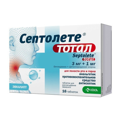 СЕПТОЛЕТЕ ТОТАЛ ТАБ Д/РАСС ЭВКАЛИПТ №16 Д фото в интернет-аптеке Склад Лекарств