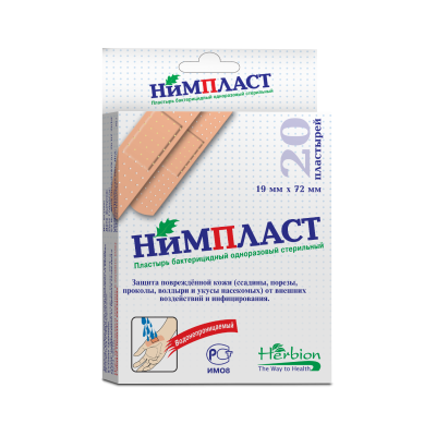 ЛЕЙКОПЛАСТЫРЬ НИМПЛАСТ БАК 1,9Х7,2СМ №20 фото в интернет-аптеке Склад Лекарств