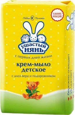 НЕВСКАЯ КОСМЕТИКА УШАСТЫЙ НЯНЬ КРЕМ-МЫЛО С АЛОЭ ВЕРА И ПОДОРОЖНИКОМ 90Г/НК/ фото в интернет-аптеке Склад Лекарств
