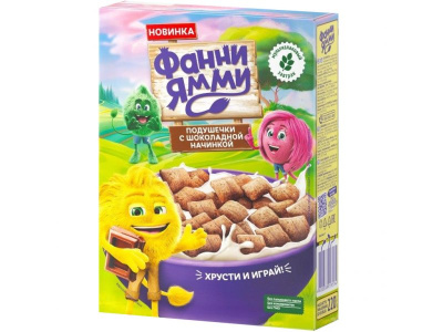 ФРУТОНЯНЯ ФАННИ ЯММИ ЗАВТРАКИ СУХИЕ ПОДУШЕЧКИ МУЛЬТИЗЛАК С НАЧ ШОКОЛАД 220Г фото в интернет-аптеке Склад Лекарств