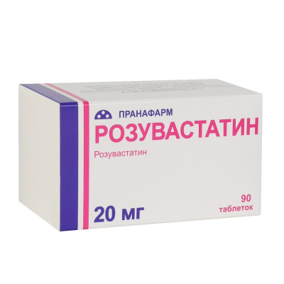 РОЗУВАСТАТИН ТАБ П/О 20МГ №90/ПРАНАФАРМ/ фото в интернет-аптеке Склад Лекарств