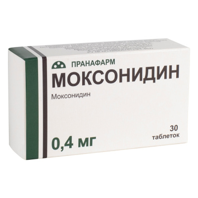 МОКСОНИДИН ТАБ П/О 0,4МГ №30/ПРАНАФАРМ/ фото в интернет-аптеке Склад Лекарств