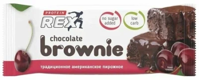 ПРОТЕИН РЕКС ПИРОЖНОЕ ПРОТЕИН БРАУНИ ВИШНЕВОЕ СПЕЦ ПИЩ ПРОДУКТ Д/СПОРТСМЕНОВ 50Г фото в интернет-аптеке Склад Лекарств
