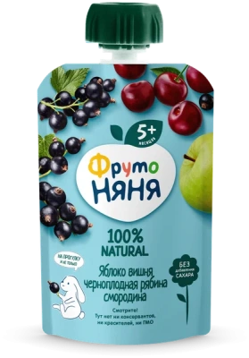ФРУТОНЯНЯ ДЕСЕРТ ЯБЛОКО ВИШНЯ РЯБИНА СМОРОДИНА 5МЕС+90Г фото в интернет-аптеке Склад Лекарств