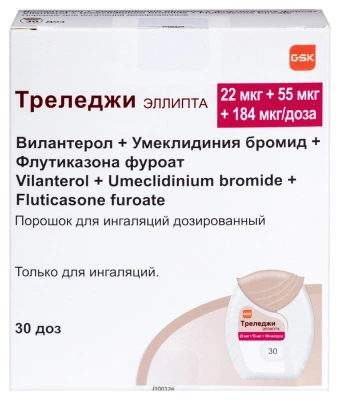 ТРЕЛЕДЖИ ЭЛЛИПТА ПОР Д/ИНГ. ДОЗИР. 22МКГ+55МКГ+184МКГ/ДОЗА 30 ДОЗ фото в интернет-аптеке Склад Лекарств