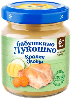 БАБУШКИНО ЛУКОШКО ПЮРЕ КРОЛИК ОВОЩИ 6МЕС+100Г фото в интернет-аптеке Склад Лекарств