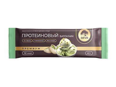 БАТОНЧИК ПРОТЕИНОВЫЙ ФИСТАШКОВОЕ МОРОЖЕНОЕ В ШОКОЛАДНОЙ ГЛАЗУРИ 40Г/ЭЙVА/ЭЙВА/