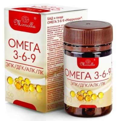 ОМЕГА 3-6-9 КАПС 370МГ №100/МИРРОЛЛА/ фото в интернет-аптеке Склад Лекарств
