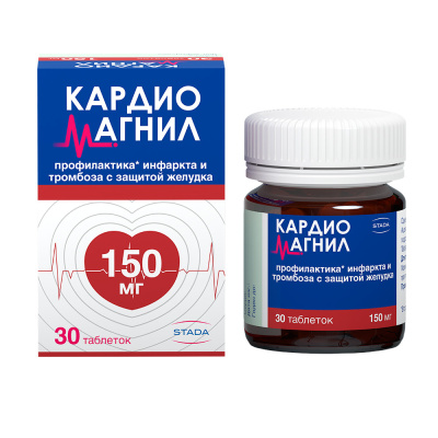 КАРДИОМАГНИЛ ТАБ П/О 150МГ+30,39МГ №30 фото в интернет-аптеке Склад Лекарств