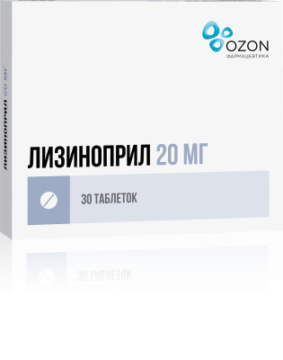 ЛИЗИНОПРИЛ ТАБ 20МГ №30/ОЗОН/ фото в интернет-аптеке Склад Лекарств