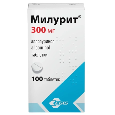 МИЛУРИТ АЛЛОПУРИНОЛ ТАБ 300МГ №100/ЭГИС/ фото в интернет-аптеке Склад Лекарств