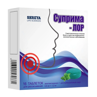 СУПРИМА ЛОР ТАБ Д/РАСС №16 /МЕНТОЛОВЫЕ/ фото в интернет-аптеке Склад Лекарств