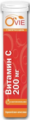 ВИТАМИН C 200МГ ВКУС ЛИМОНА OVIE ТАБЛЕТКИ ШИПУЧИЕ 4Г N20 ТУБА фото в интернет-аптеке Склад Лекарств