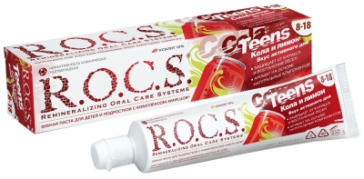 РОКС З/ПАСТА ТИНС КОЛА И ЛИМОН 8-18 Л 74Г фото в интернет-аптеке Склад Лекарств