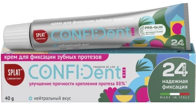 СПЛАТ КРЕМ ДЛЯ ФИКСАЦИИ ЗУБНЫХ ПРОТЕЗОВ CONFIDENT FIX С НЕЙТРАЛЬНЫМ ВКУСОМ ТУБА 40Г фото в интернет-аптеке Склад Лекарств