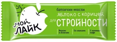 БАТОНЧИК БИОИННОВАЦИИ ЯБЛОКО С КОРИЦЕЙ ДЛЯ СТРОЙНОСТИ 25Г фото в интернет-аптеке Склад Лекарств