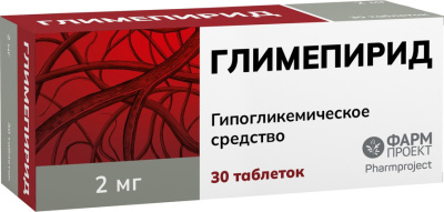 ГЛИМЕПИРИД ТАБ 2МГ №30/ФАРМПРОЕКТ/ фото в интернет-аптеке Склад Лекарств