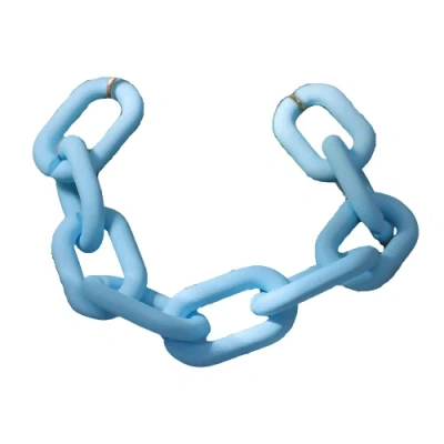 БРАСЛЕТ МЕТАЛЛ «ЦЕПЬ» ПРЯМОУГОЛЬНЫЕ ЗВЕНЬЯ, ЦВЕТ СВЕТЛО-ГОЛУБОЙ фото в интернет-аптеке Склад Лекарств