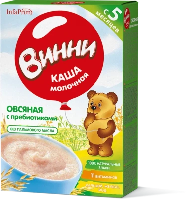 ВИННИ КАША МОЛОЧНАЯ ОВСЯНАЯ С ПРЕБИОТИКАМИ 5МЕС+200Г фото в интернет-аптеке Склад Лекарств
