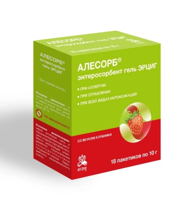 АЛЕСОРБ ЭНТЕРОСОРБЕНТ ГЕЛЬ+КЛУБНИКА ПАК 10Г №18 фото в интернет-аптеке Склад Лекарств