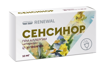 СЕНСИНОР ЦЕТИРИЗИН ТАБ П/О 10МГ №30/ОБНОВЛЕНИЕ/ фото в интернет-аптеке Склад Лекарств