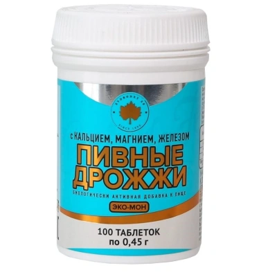 ПИВНЫЕ ДРОЖЖИ ЭКО-МОН С КАЛЬЦ. МАГН. ЖЕЛЕЗОМ ТАБ №100 фото в интернет-аптеке Склад Лекарств