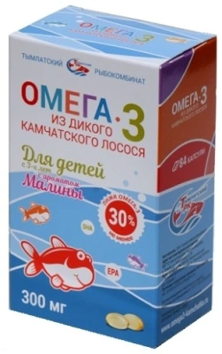 ОМЕГА-3 ИЗ ДИКОГО КАМЧАТ ЛОСОСЯ КАПС 300МГ Д/ДЕТ С 3-Х ЛЕТ МАЛИНА №84 фото в интернет-аптеке Склад Лекарств