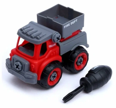 ИГРУШКА КОНСТРУКТОР ВИНТОВОЙ "ПОЖАРНЫЙ ТРАНСПОРТ", С ОТВЕРТКОЙ, МИКС7016011 фото в интернет-аптеке Склад Лекарств