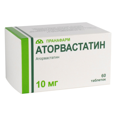 АТОРВАСТАТИН ТАБ П/П/О 10МГ №60/ПРАНАФАРМ/ фото в интернет-аптеке Склад Лекарств
