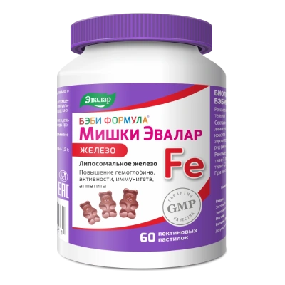 БЭБИ ФОРМУЛА МИШКИ ЖЕЛЕЗО ПАСТ ЖЕВ 2,5Г №60/ЭВАЛАР/ фото в интернет-аптеке Склад Лекарств