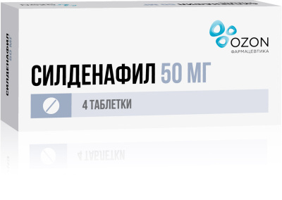СИЛДЕНАФИЛ ТАБ П/О 50МГ №4/ОЗОН/ фото в интернет-аптеке Склад Лекарств