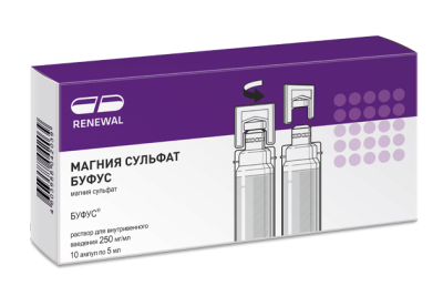 МАГНИЯ СУЛЬФАТ БУФУС Р-Р В/В 250МГ/МЛ (25%) АМП 5МЛ №10/ОБНОВЛЕНИЕ/ фото в интернет-аптеке Склад Лекарств