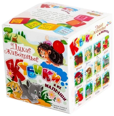 ИГРУШКА КУБИКИ ДИКИЕ ЖИВОТНЫЕ И ИХ МАЛЫШИ 8ШТ фото в интернет-аптеке Склад Лекарств