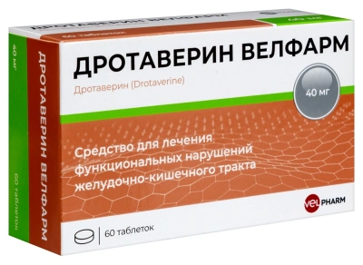 ДРОТАВЕРИН ВЕЛФАРМ ТАБ 40МГ №60/ВЕЛФАРМ/ фото в интернет-аптеке Склад Лекарств
