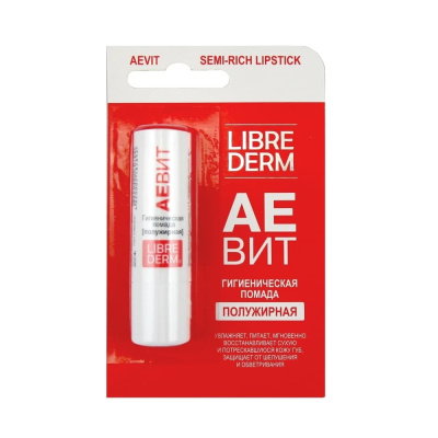 ЛИБРИДЕРМ АЕВИТ ПОМАДА ГИГИЕНИЧ ГУБНАЯ П/ЖИРНАЯ 4Г фото в интернет-аптеке Склад Лекарств